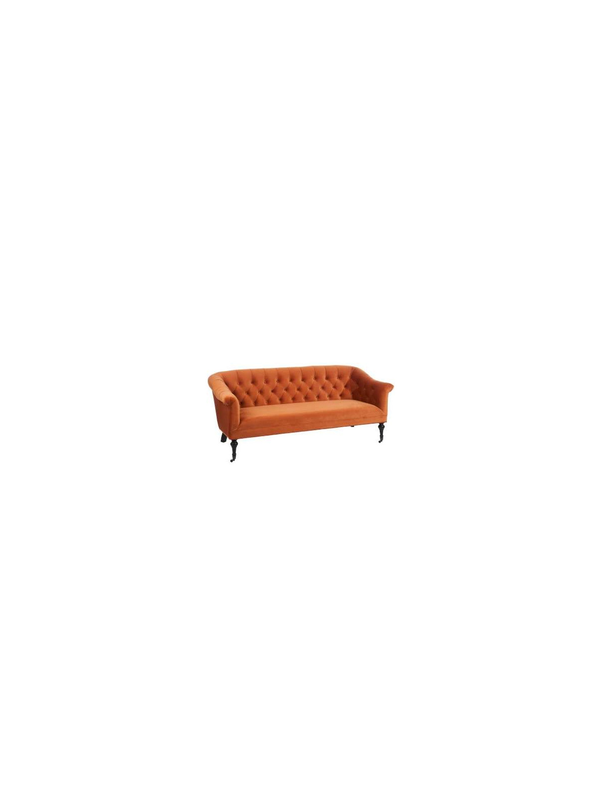 Canapé capitonné velours orange