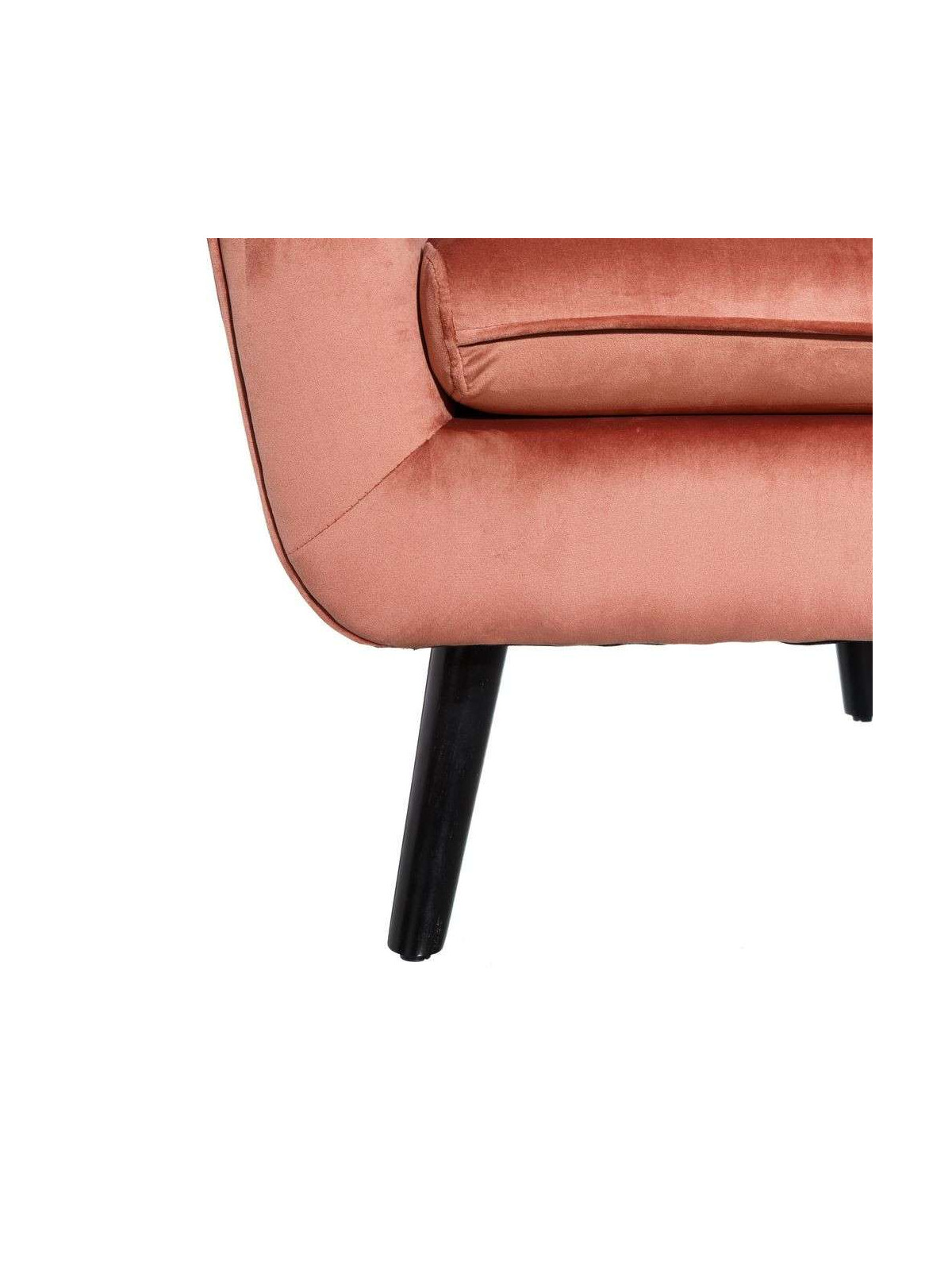 Fauteuil velours saumoné scandinave