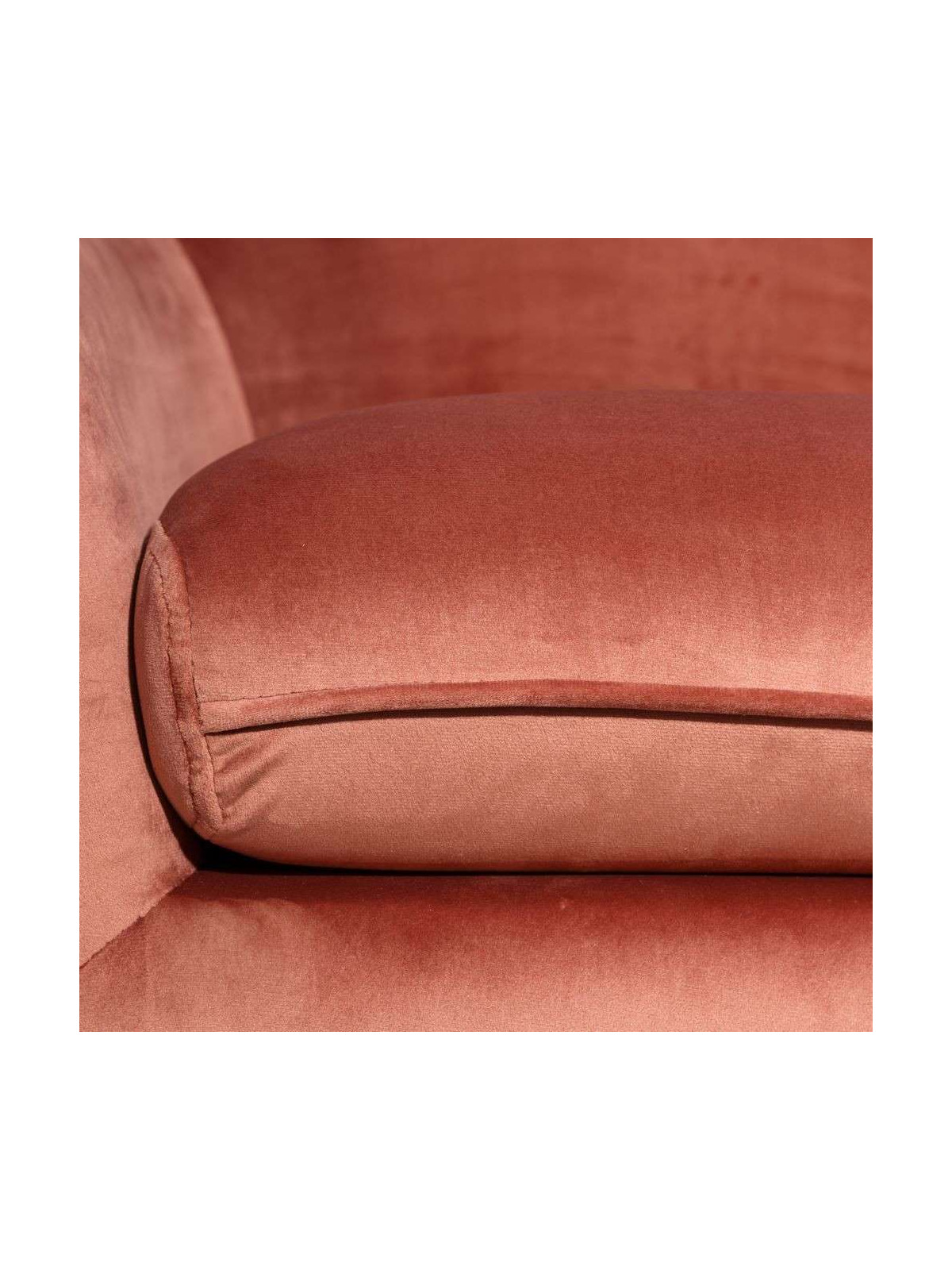 Fauteuil velours saumoné scandinave