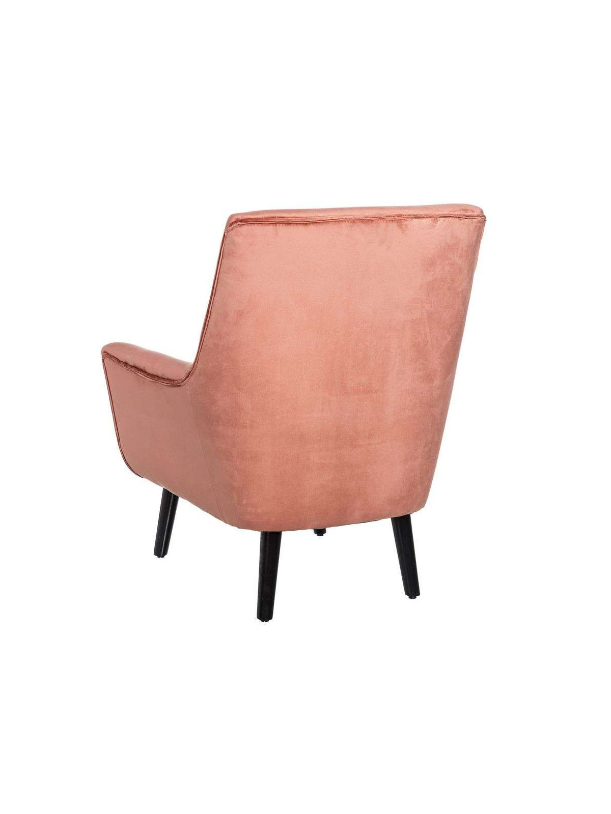 Fauteuil velours saumoné scandinave