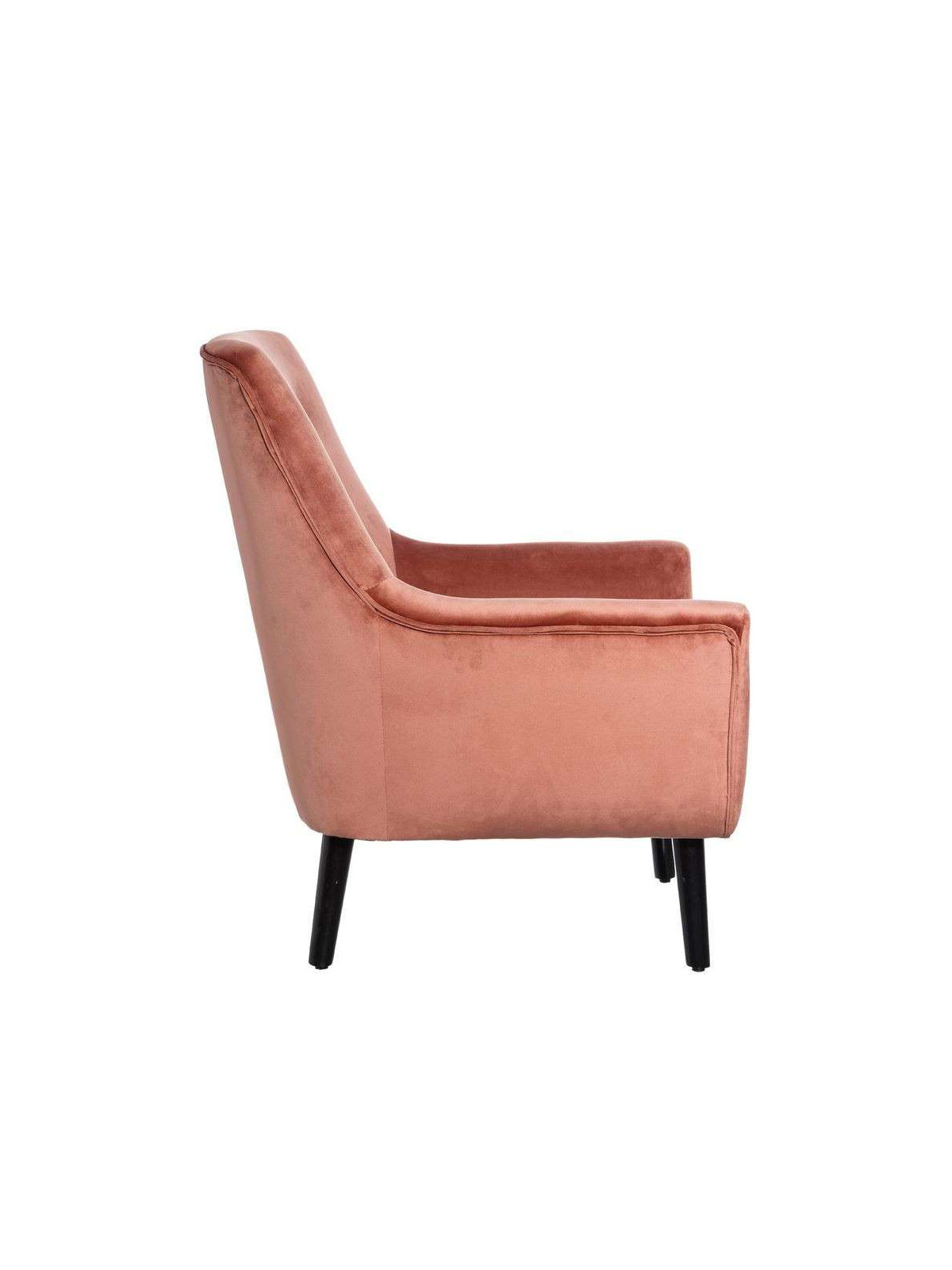 Fauteuil velours saumoné scandinave