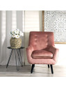 Fauteuil velours saumoné scandinave Fauteuil velours saumoné scandinave