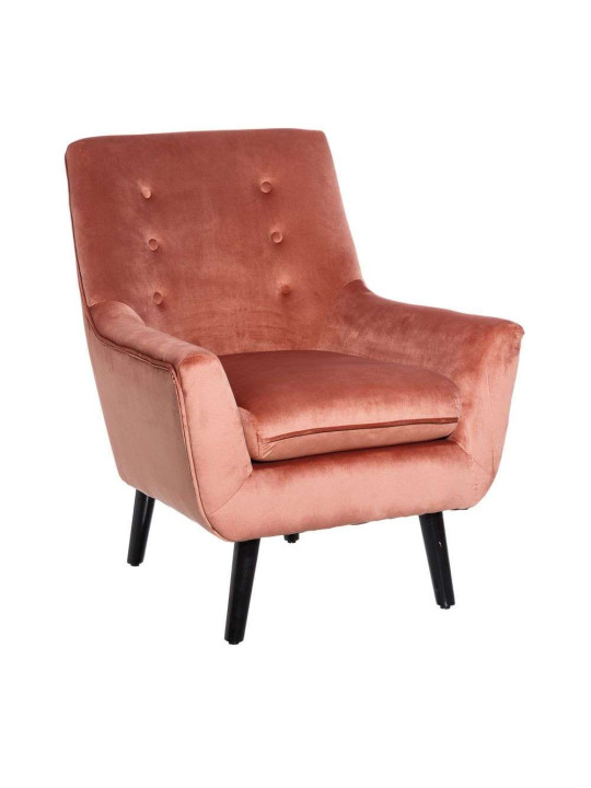 Fauteuil velours saumoné scandinave Fauteuil velours saumoné scandinave