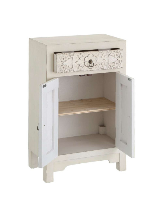 Petit buffet blanc sculpté Emmy Petit buffet blanc sculpté Emmy