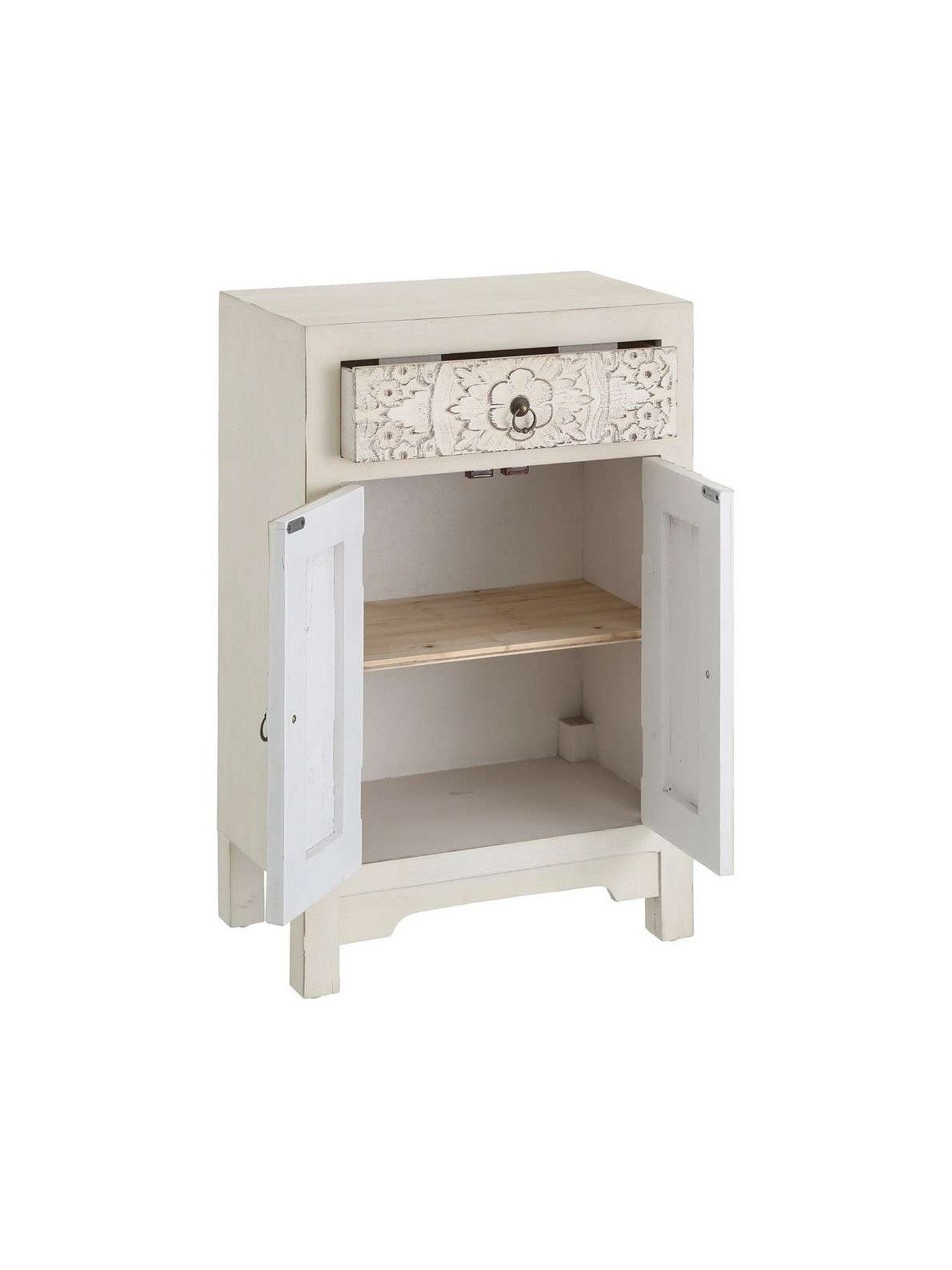 Petit buffet blanc sculpté Emmy