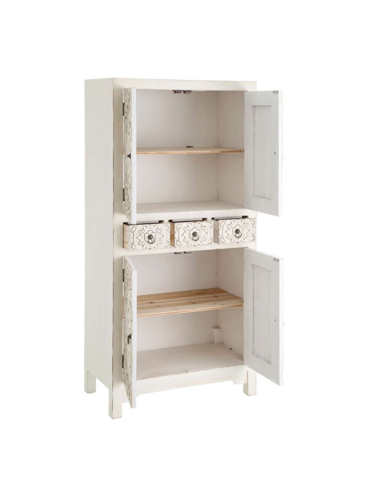 Armoire blanche sculptée 4 portes Emmy