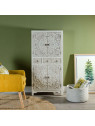 Armoire blanche sculptée 4 portes Emmy