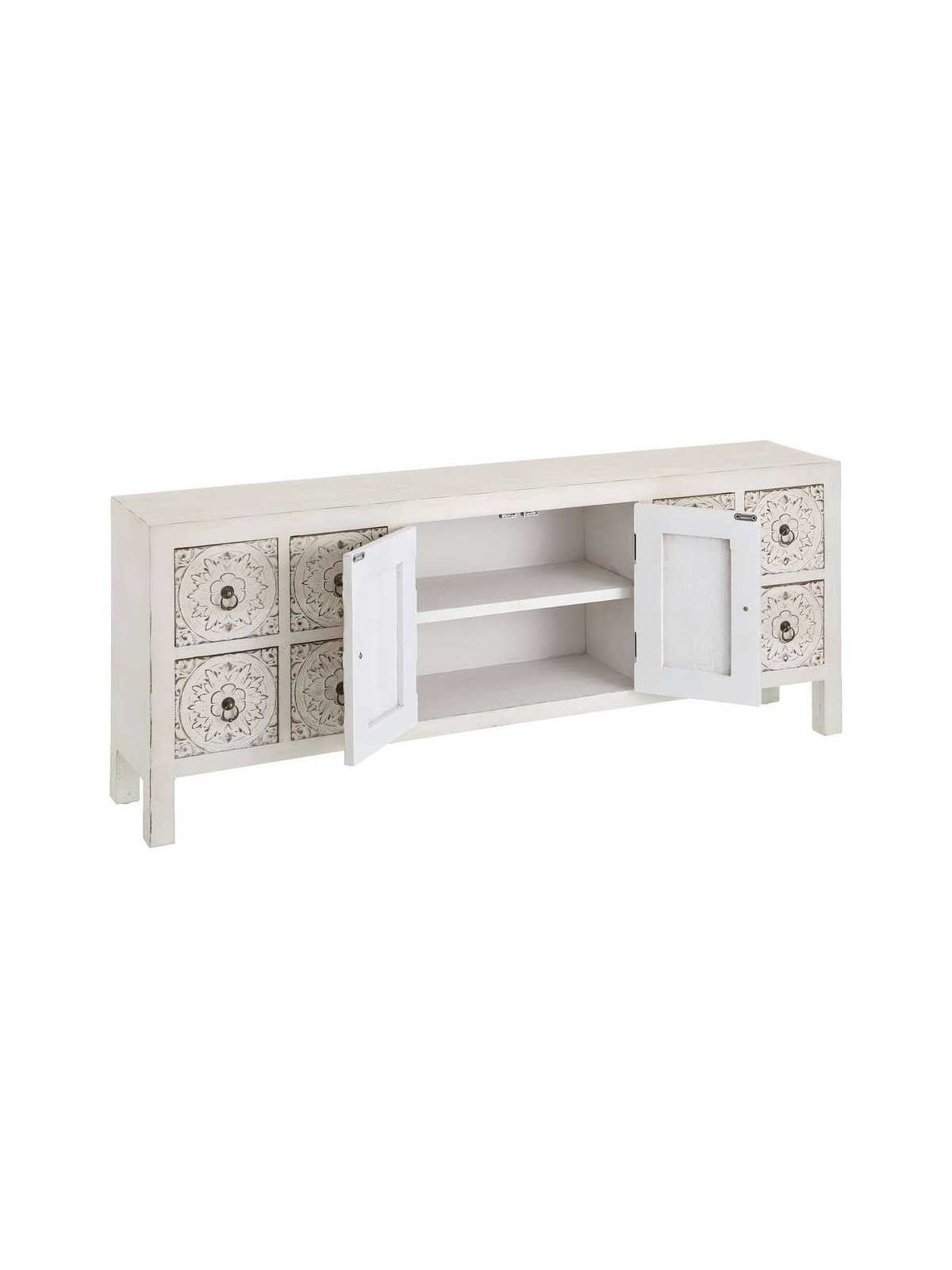 Meuble bas blanc sculpté Emmy