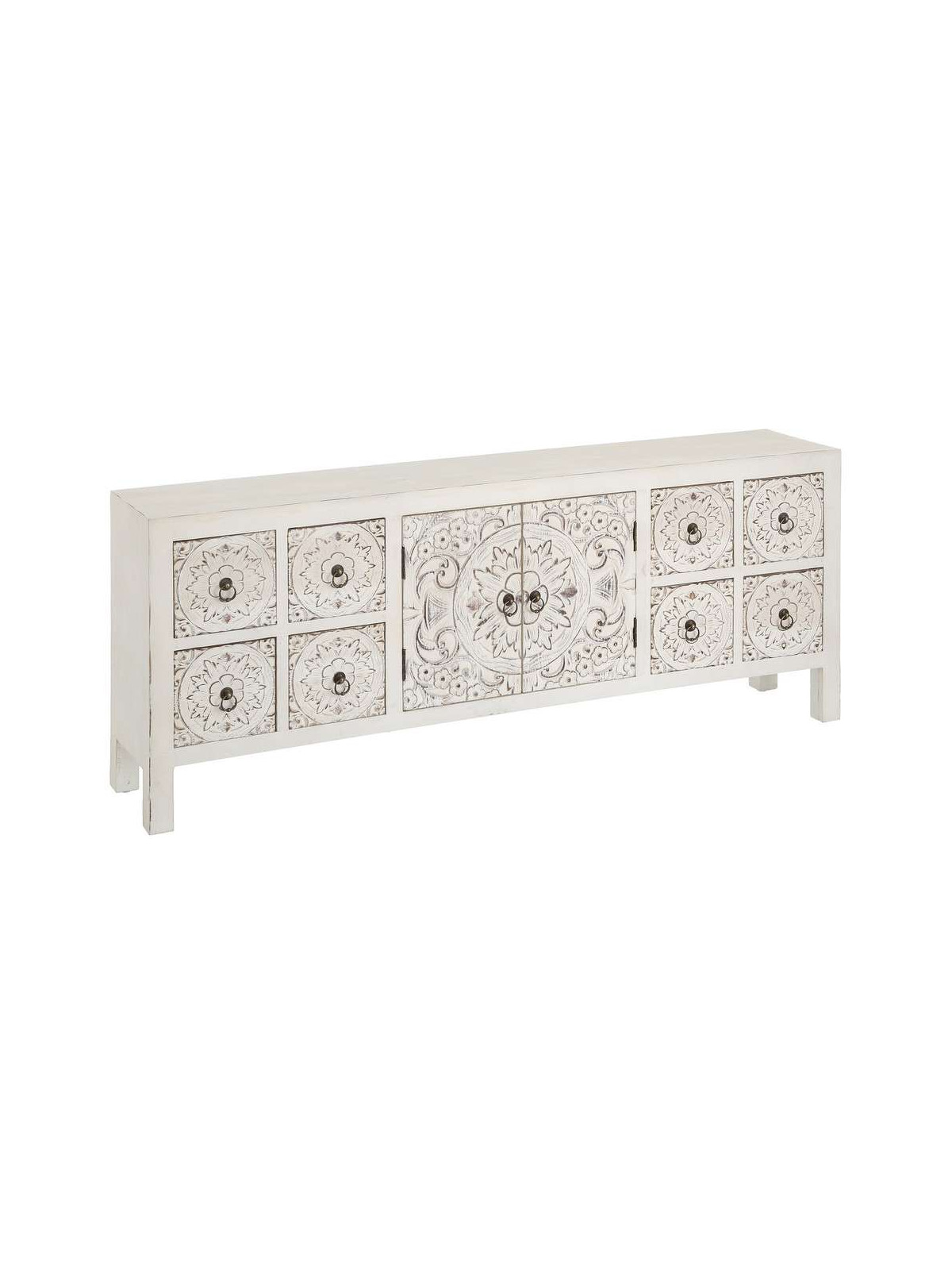 Meuble bas blanc sculpté Emmy