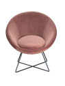Fauteuil rose velouté demi lune