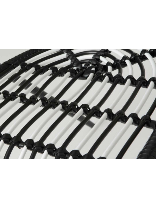 Chaise rotin noire et blanche Bohème