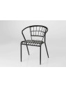 Chaise rotin noire et blanche Bohème