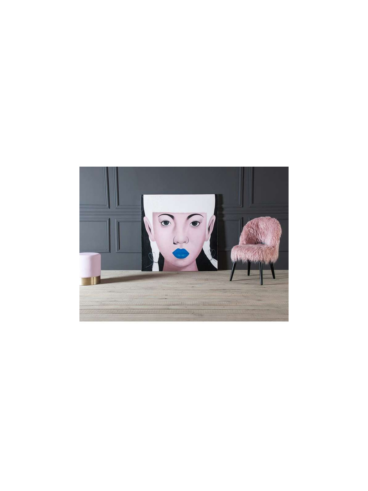 Fauteuil rose fourrure crapaud
