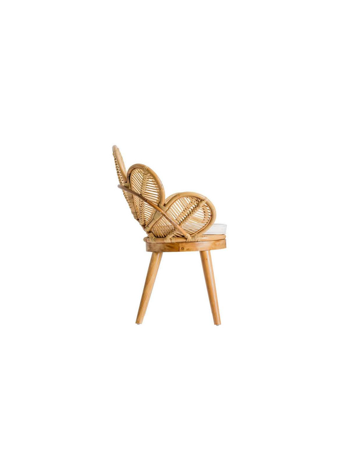 Fauteuil rotin naturel fleur