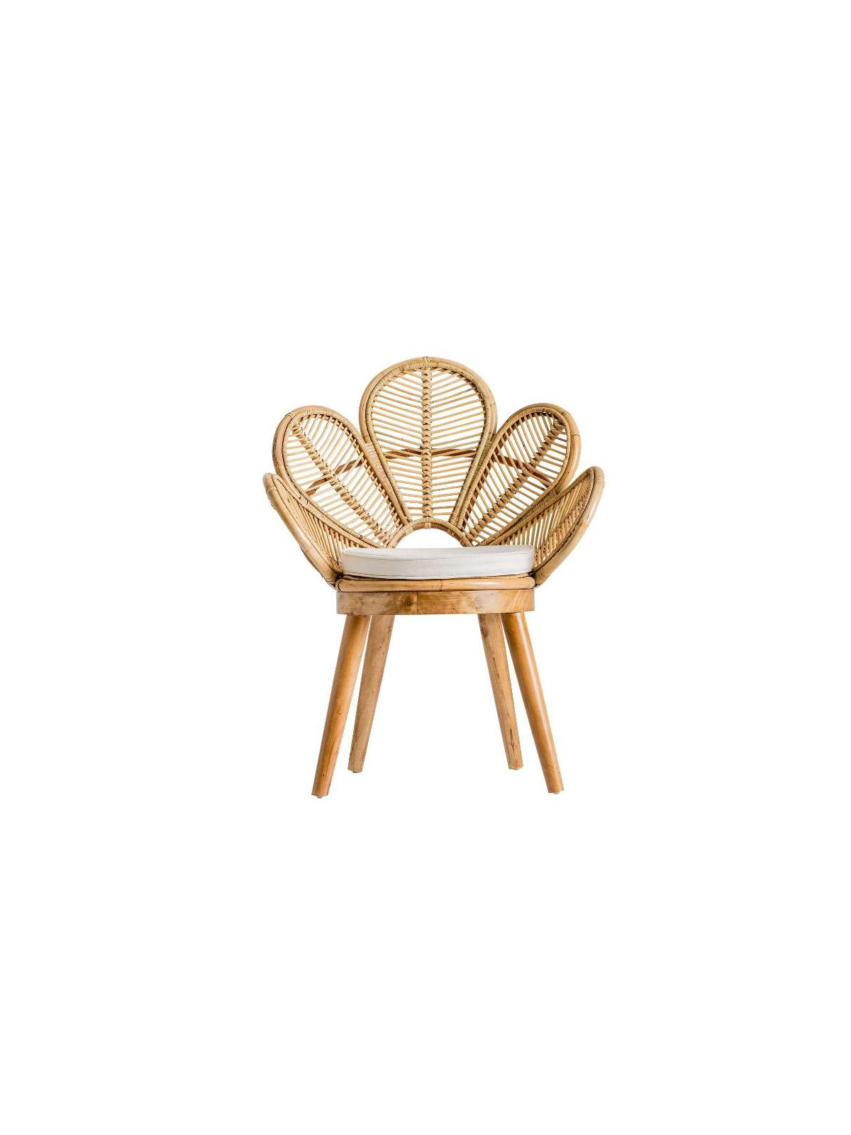 Fauteuil rotin naturel fleur