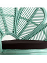 Fauteuil rotin vert forme fleur