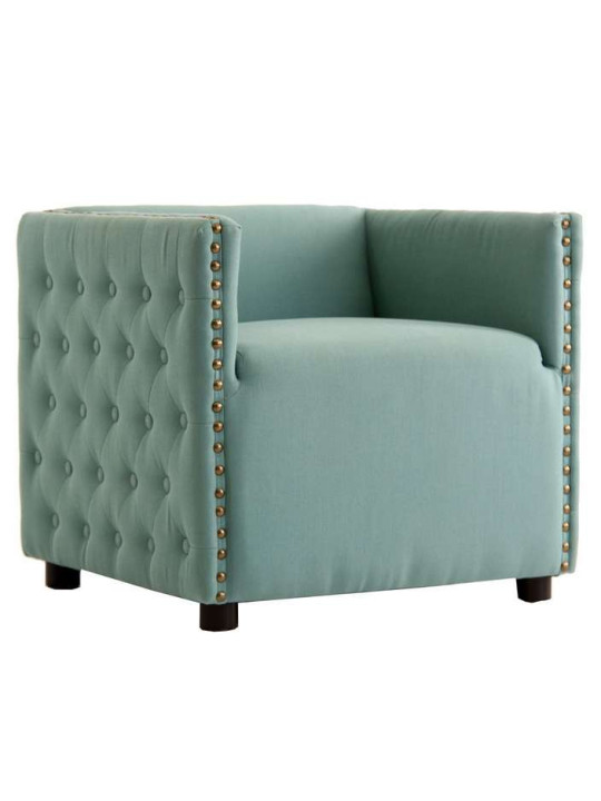 Fauteuil vert capitonné Burcin Fauteuil vert capitonné Burcin