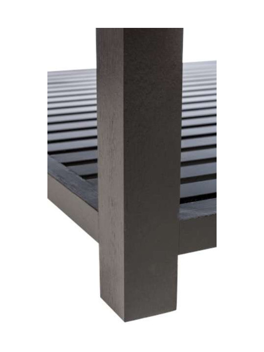 Table basse bois noir et verre 