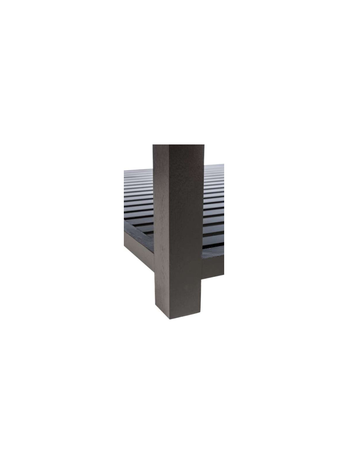 Table basse bois noir et verre 