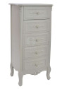 Chiffonnier blanc 5 tiroirs Rose