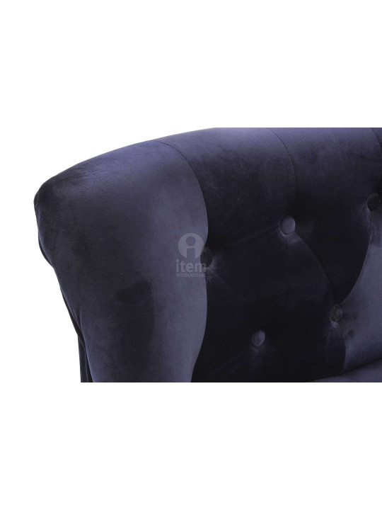 Banquette capitonnée bleue 