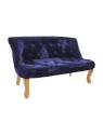 Banquette capitonnée bleue 