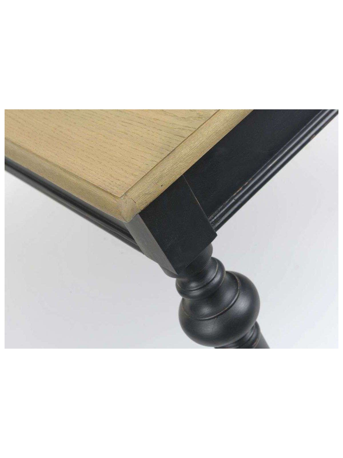 Table de salle à manger noire plateau cérusé