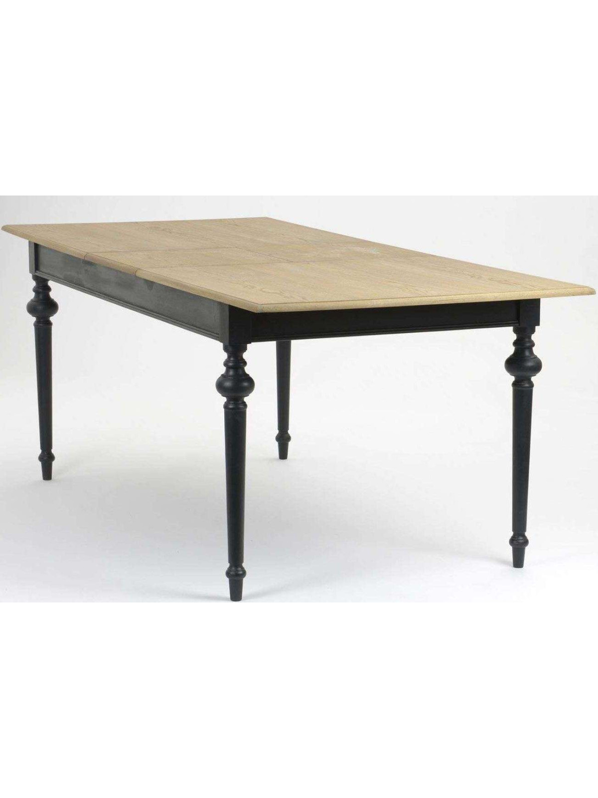 Table de salle à manger noire plateau cérusé