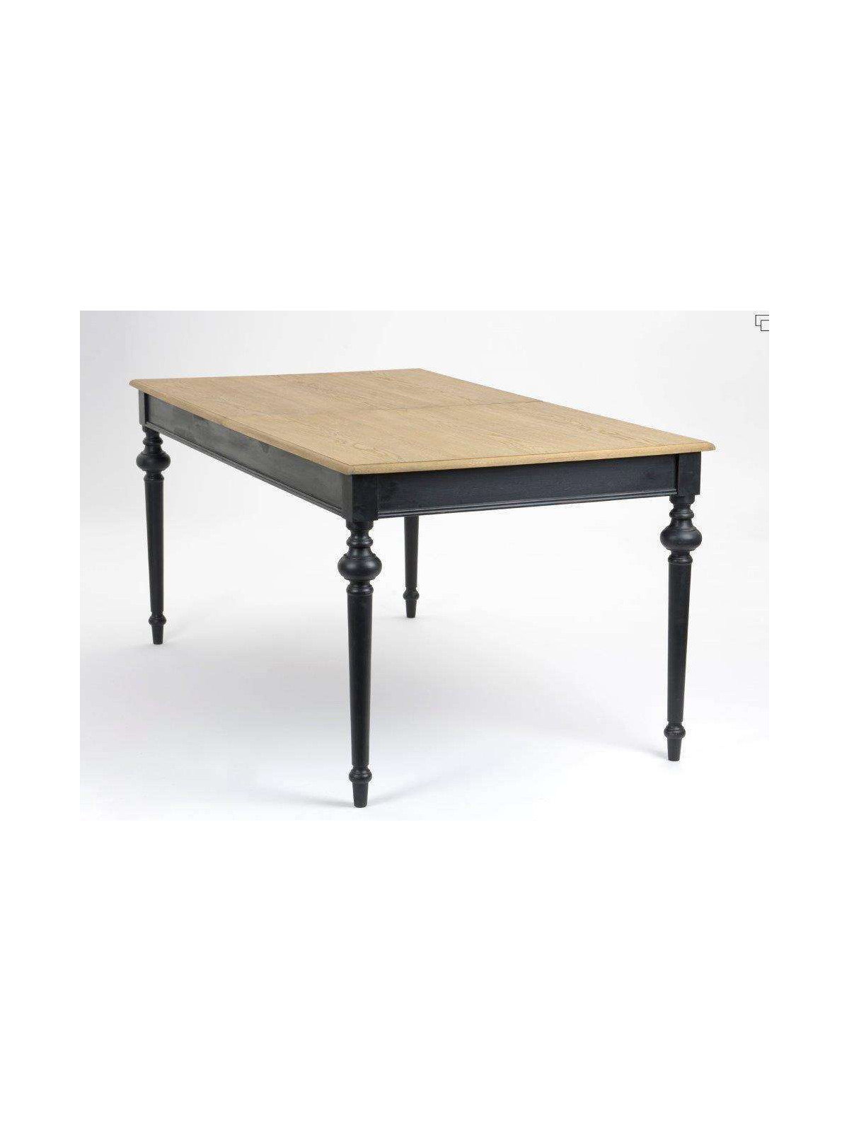 Table de salle à manger noire plateau cérusé