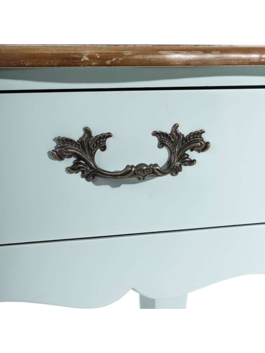 Petite table de chevet bleue romantique  Cécile