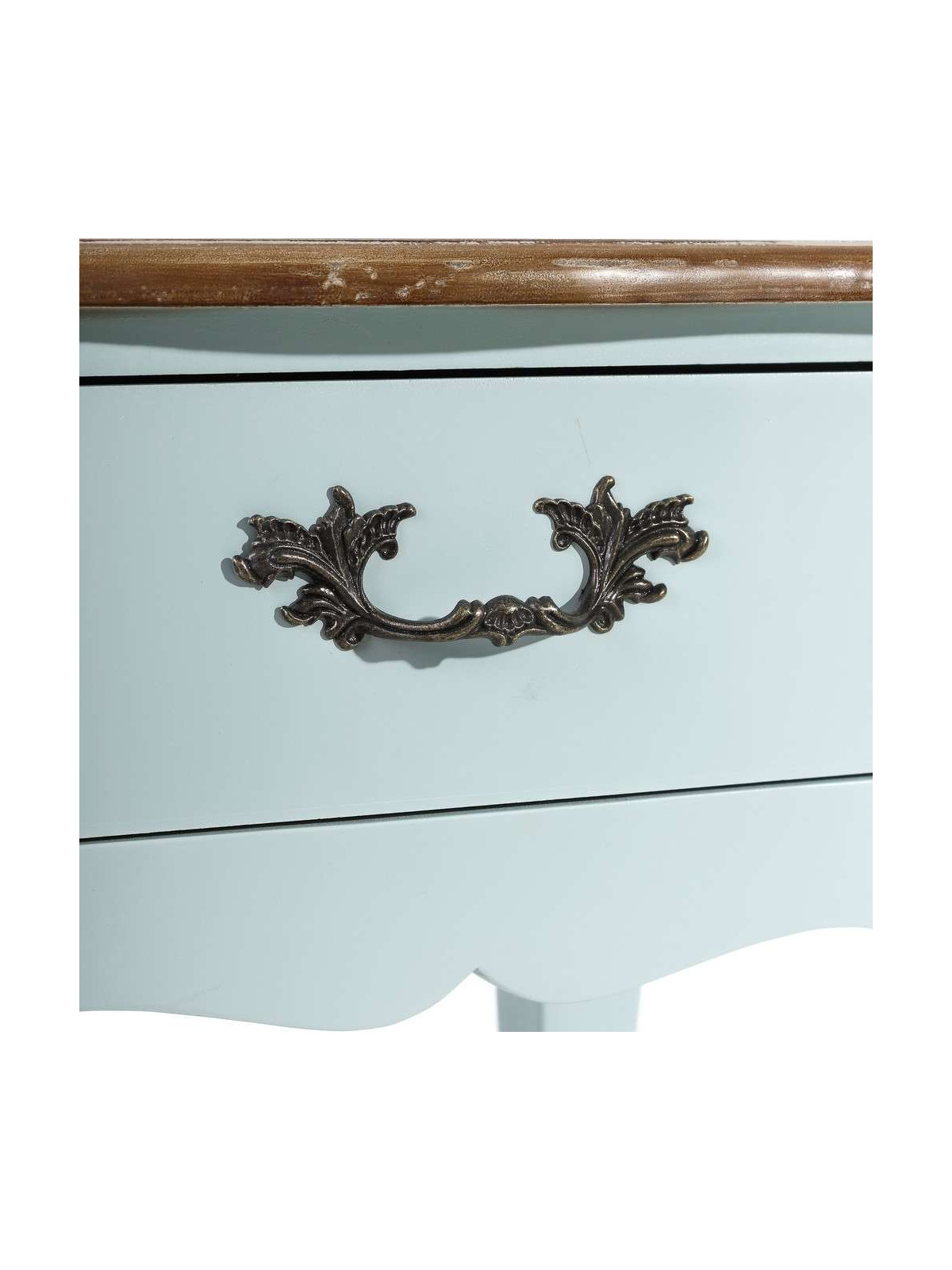 Petite table de chevet bleue romantique  Cécile