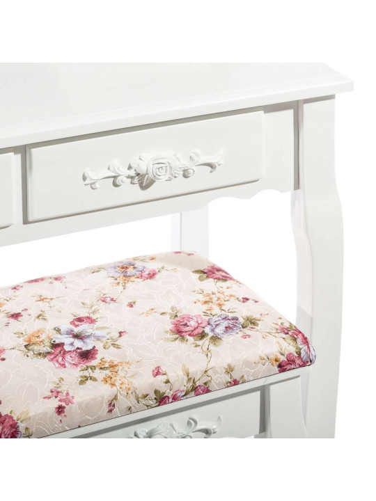Coiffeuse blanche avec son tabouret