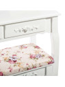 Coiffeuse blanche avec son tabouret