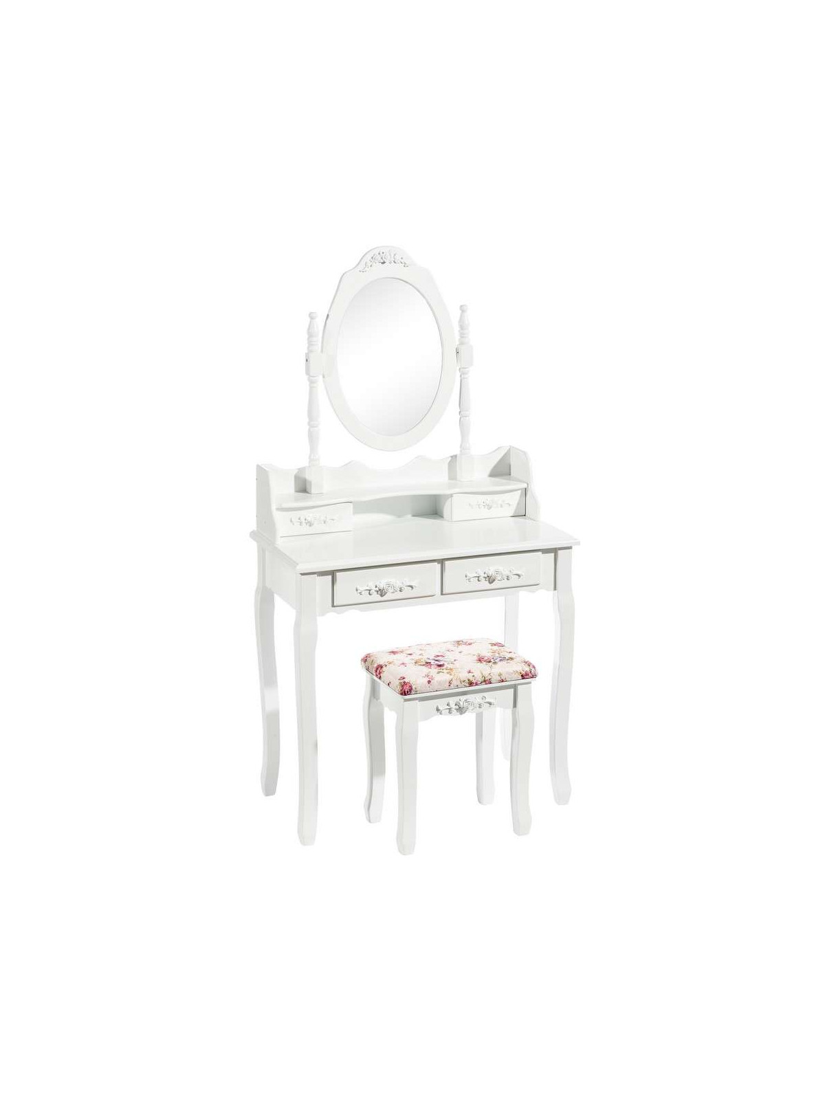 Coiffeuse blanche avec son tabouret