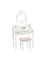 Coiffeuse blanche avec son tabouret