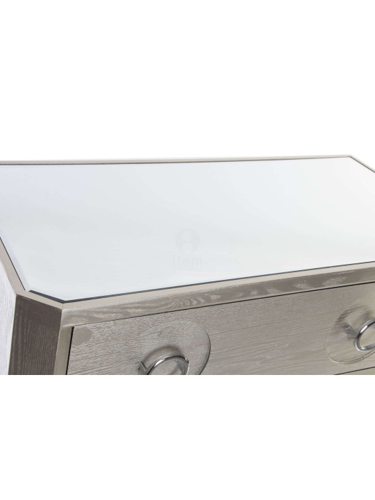 Commode argentée avec miroir moderne