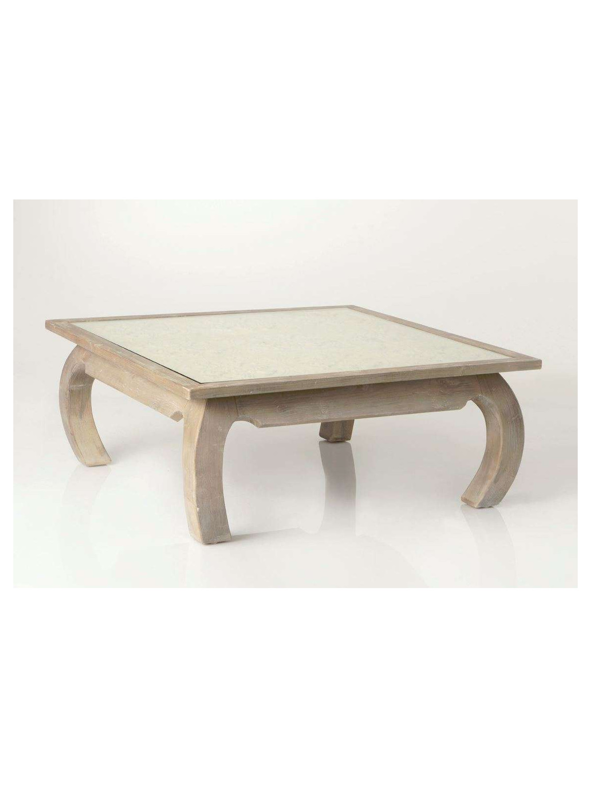 Table salon cérusée décor sculptée