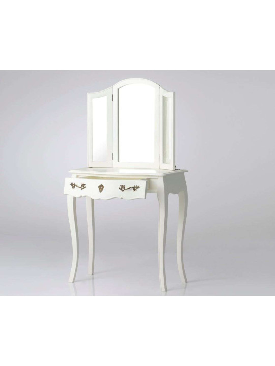 Coiffeuse miroir 3 volets blanc cassé