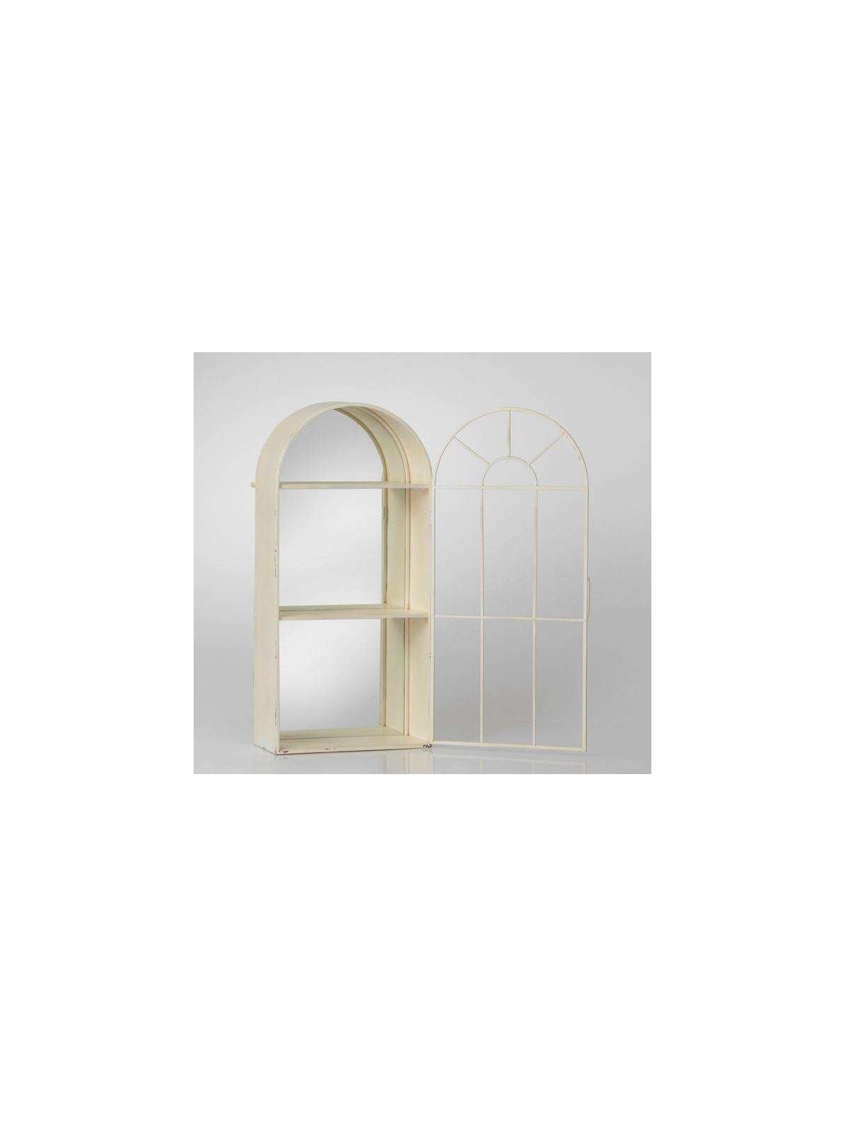 Etagère demi lune fond miroir