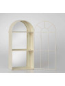 Etagère demi lune fond miroir