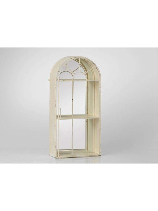 Etagère demi lune fond miroir