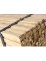 Table basse lames de bois et métal sur roues