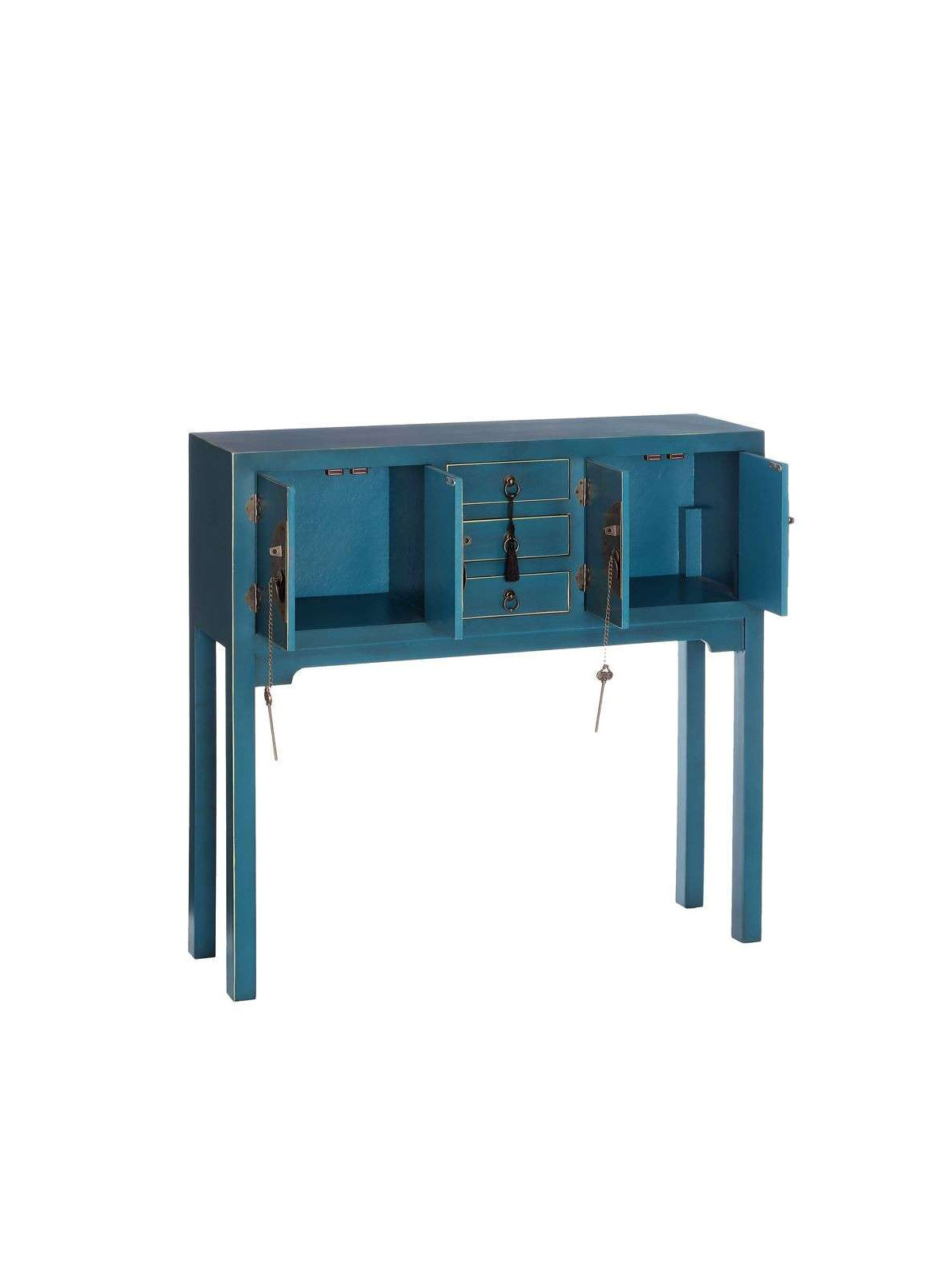 Console chinoise bleue canard 90 cm