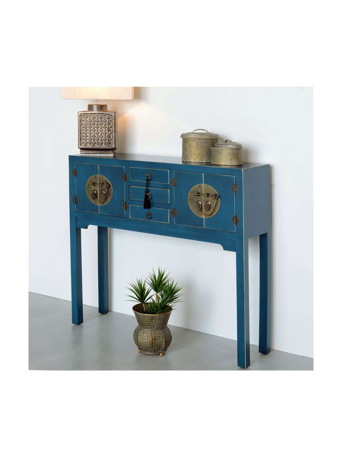 Console chinoise bleue canard 90 cm