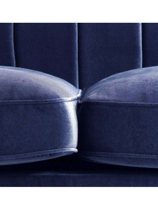Grand canapé velours bleu chic Grand canapé velours bleu chic