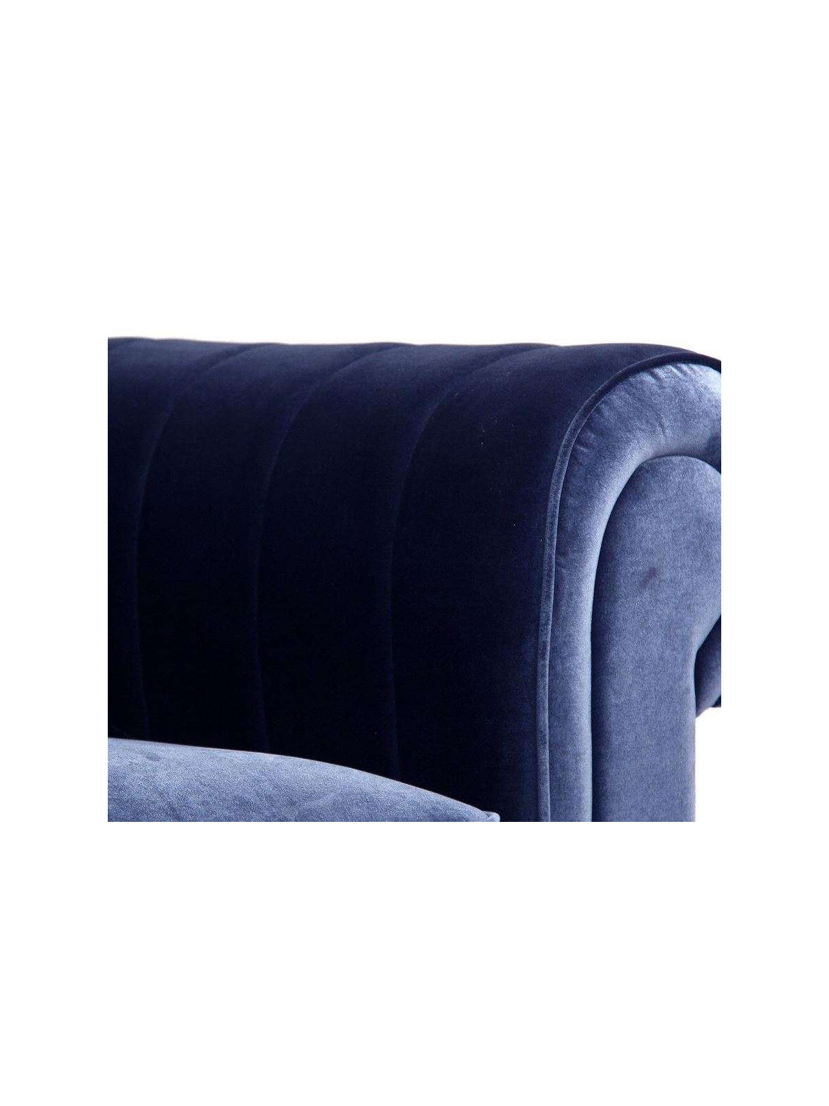 Grand canapé velours bleu chic