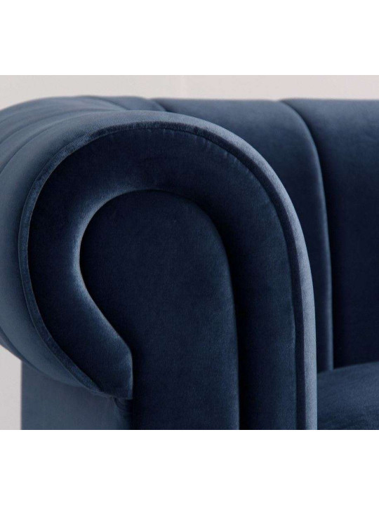 Grand canapé velours bleu chic Grand canapé velours bleu chic