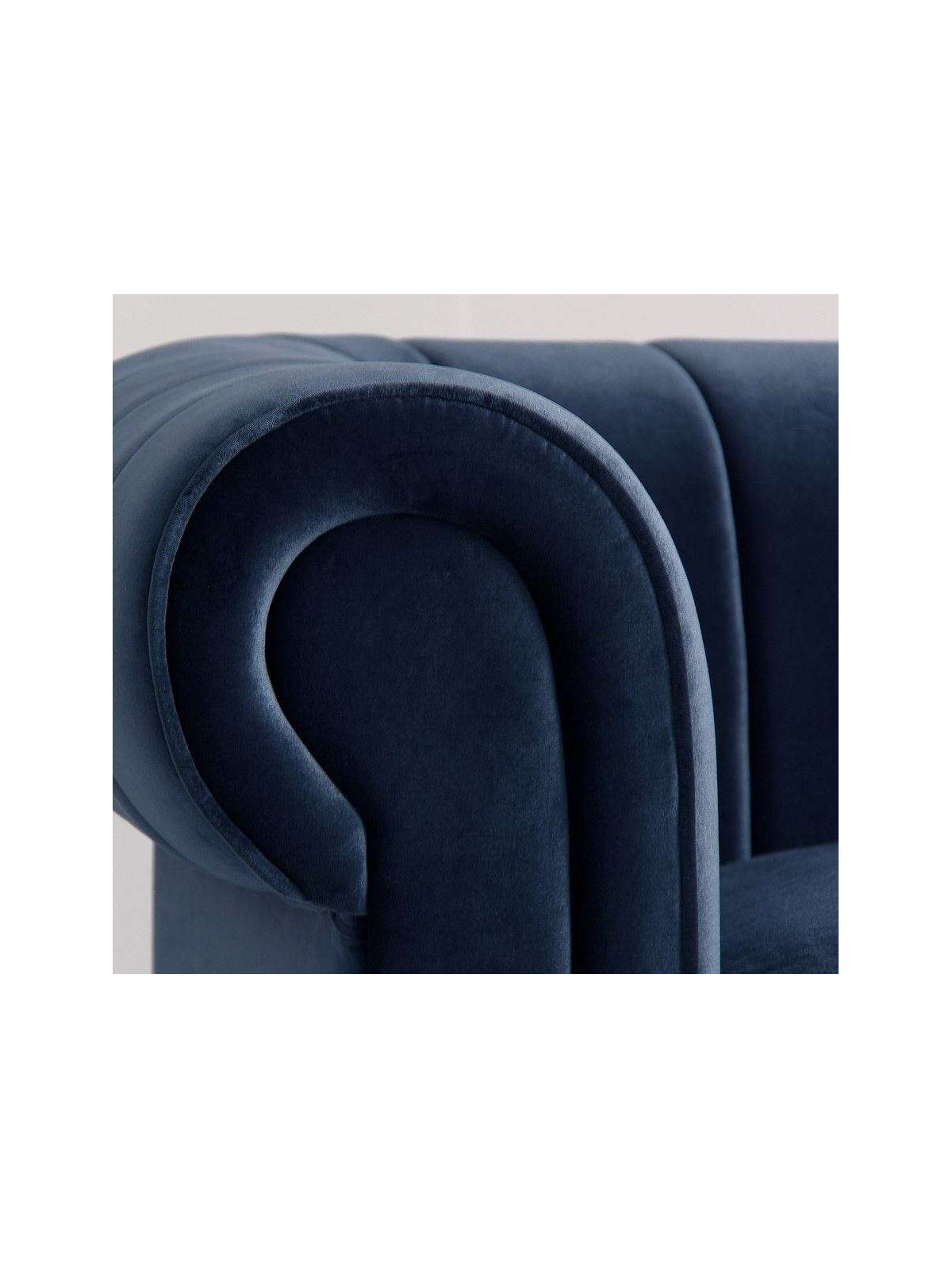 Grand canapé velours bleu chic