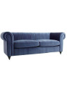 Grand canapé velours bleu chic Grand canapé velours bleu chic