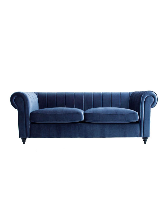 Grand canapé velours bleu chic Grand canapé velours bleu chic
